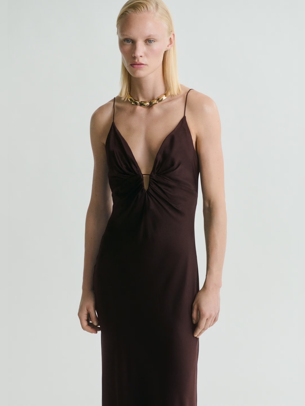 MANGO V-neck Satin Dress - Picture 7 of 7